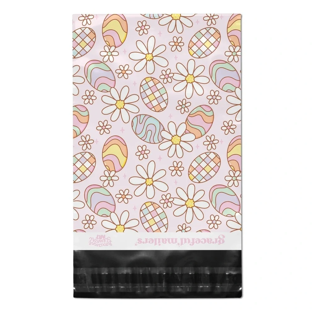 Easter Egg Poly Mailers 10x13 Inches, 100 Pack Shipping Supplies Cute Mailers